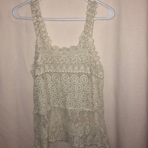 Cream lace tank top